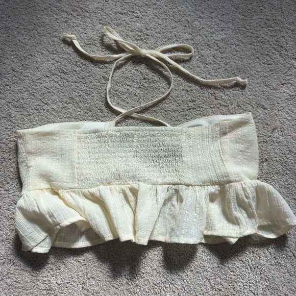 Yellow Pacsun Cross Halter Tie Top - Picture 2 of 3